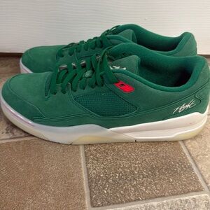 Green Jordan Flight 89 Sneakers with White Soles